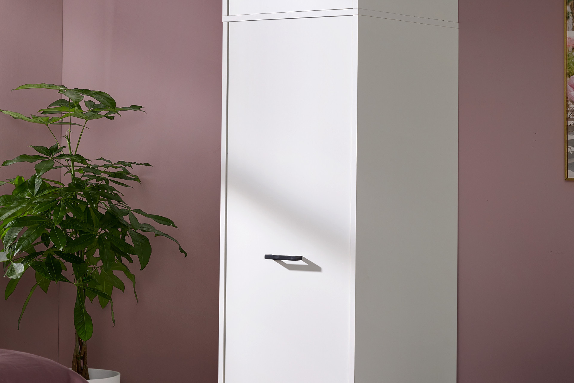 Kleiderschrank weiß 1 Kleiderstange 1 Drehtür Holzwerkstoff 