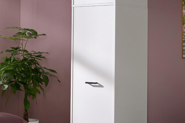 Kleiderschrank weiß 1 Kleiderstange 1 Drehtür Holzwerkstoff