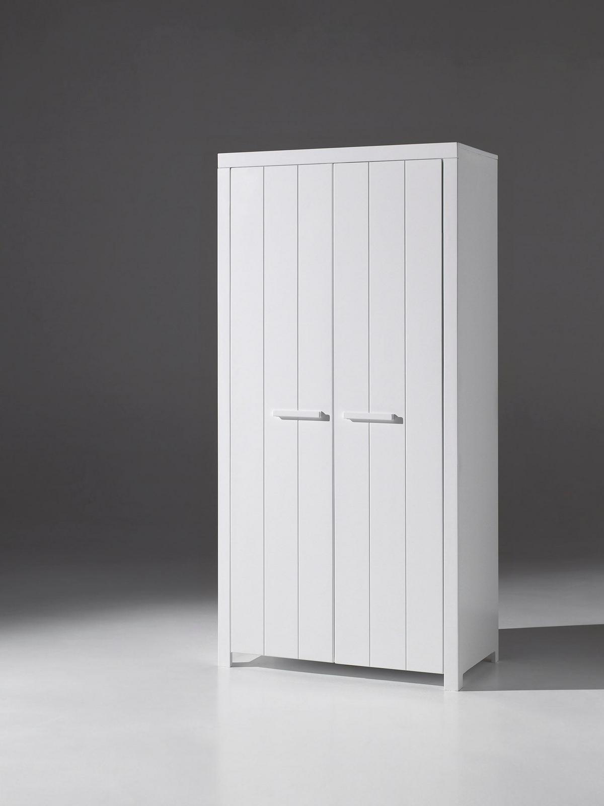 KINDERZIMMERSCHRANK Karalynn 100x58x206 mit 2 Türen MDF Weiß - Weiß, Holzwerkstoff (100/206/58cm) - 58aufmkessel