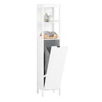HOCHSCHRANK mit Wäschesack - Weiß, Holzwerkstoff (30/145/30cm) - SoBuy