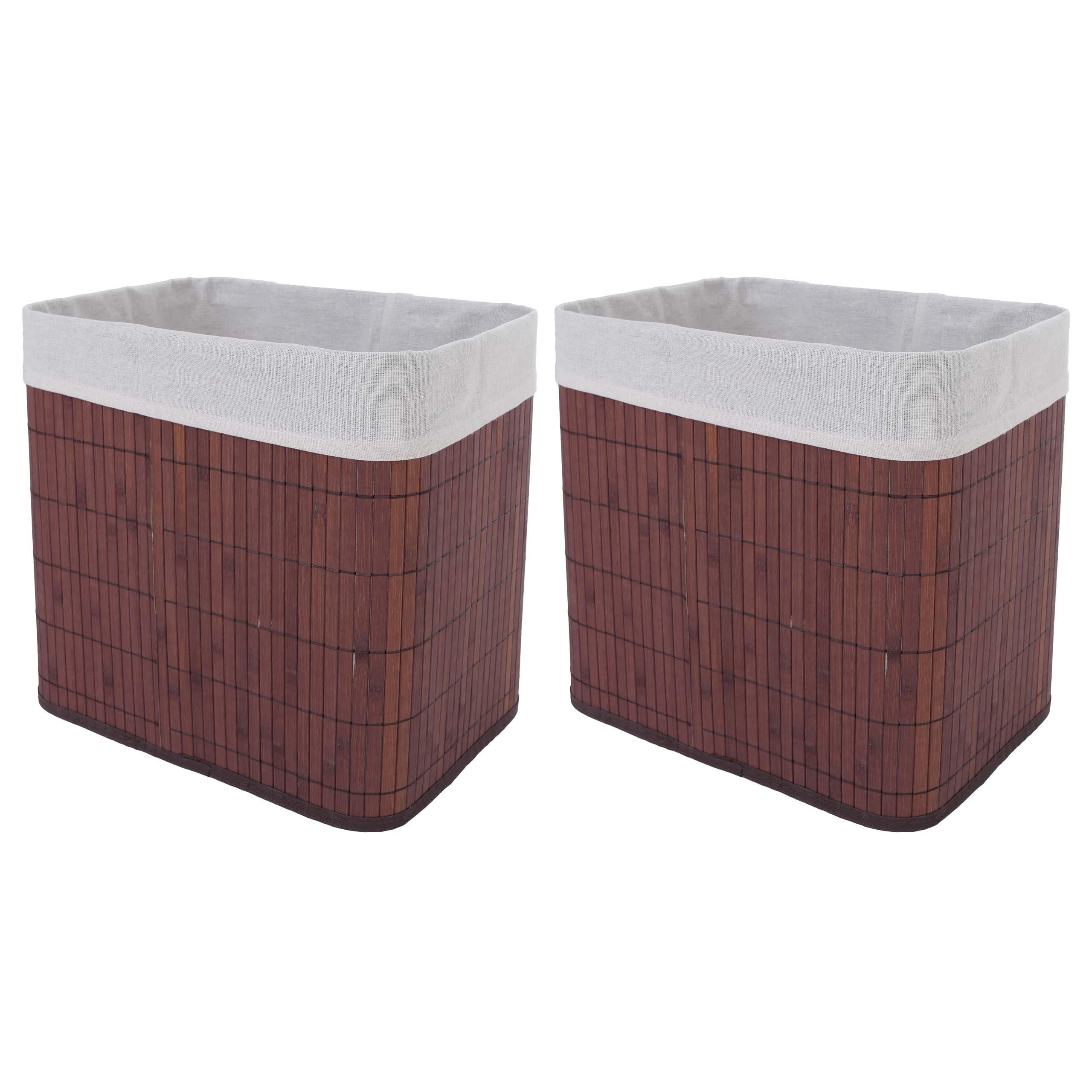 AUFBEWAHRUNGSKORB Kastanienbraun, Cremeweiß 2er-Set - Kastanienfarben/Creme, Holz (33/23cm) - MCW