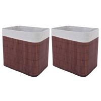 AUFBEWAHRUNGSKORB Kastanienbraun, Cremeweiß 2er-Set - Kastanienfarben/Creme, Holz (33/23cm) - MCW