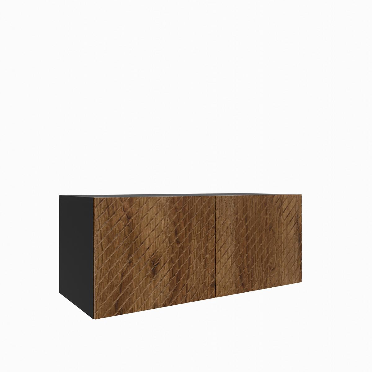 LOWBOARD CAVA 100/41/40 cm, Hängender TV-Schrank Schwarz / Eichefarben - Eichefarben/Schwarz, Holzwerkstoff (100/41/40cm) - MASSENO