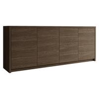 KOMMODE Solid 4D - Dunkelbraun/Schwarz, Holzwerkstoff/Kunststoff (198/79/40cm) - MIRJAN24