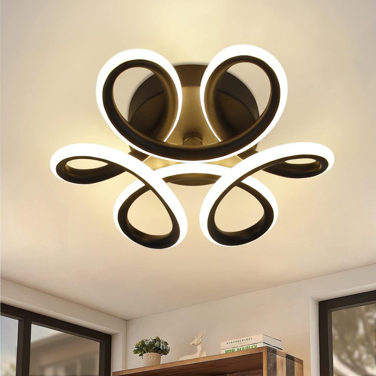 LED-DECKENLEUCHTE Hargenmark 22.5/8.5/25 cm - Schwarz, Metall (25/22.5/8.5cm) - ZMH