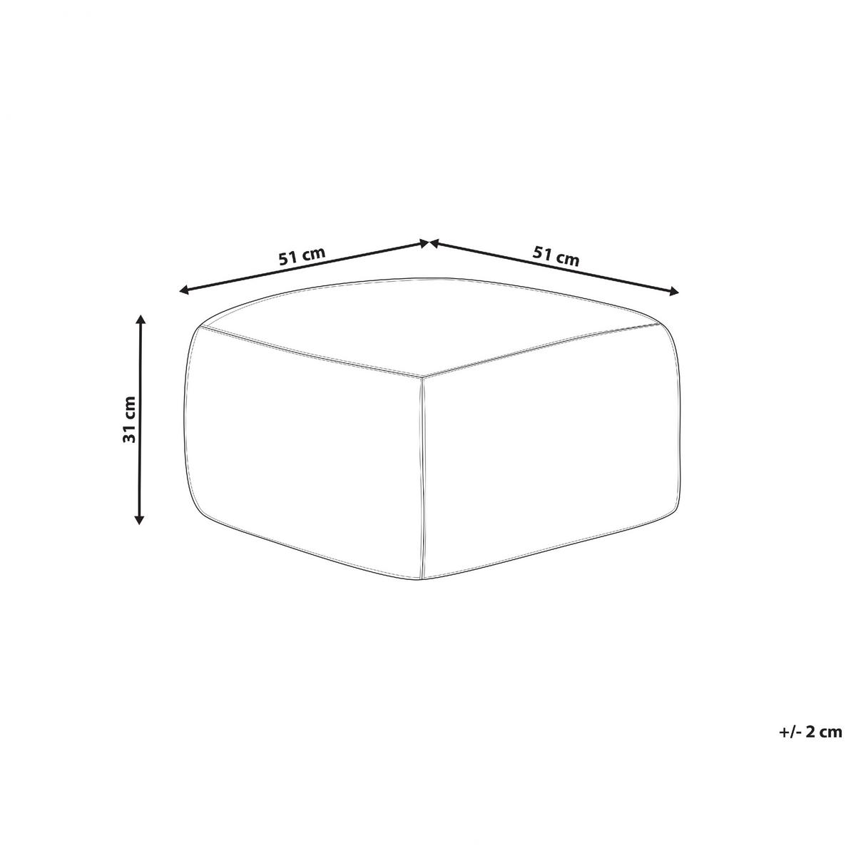 POUF Beel 50/50/30 cm - Rot, Naturmaterialien (50/30/50cm) - Beliani