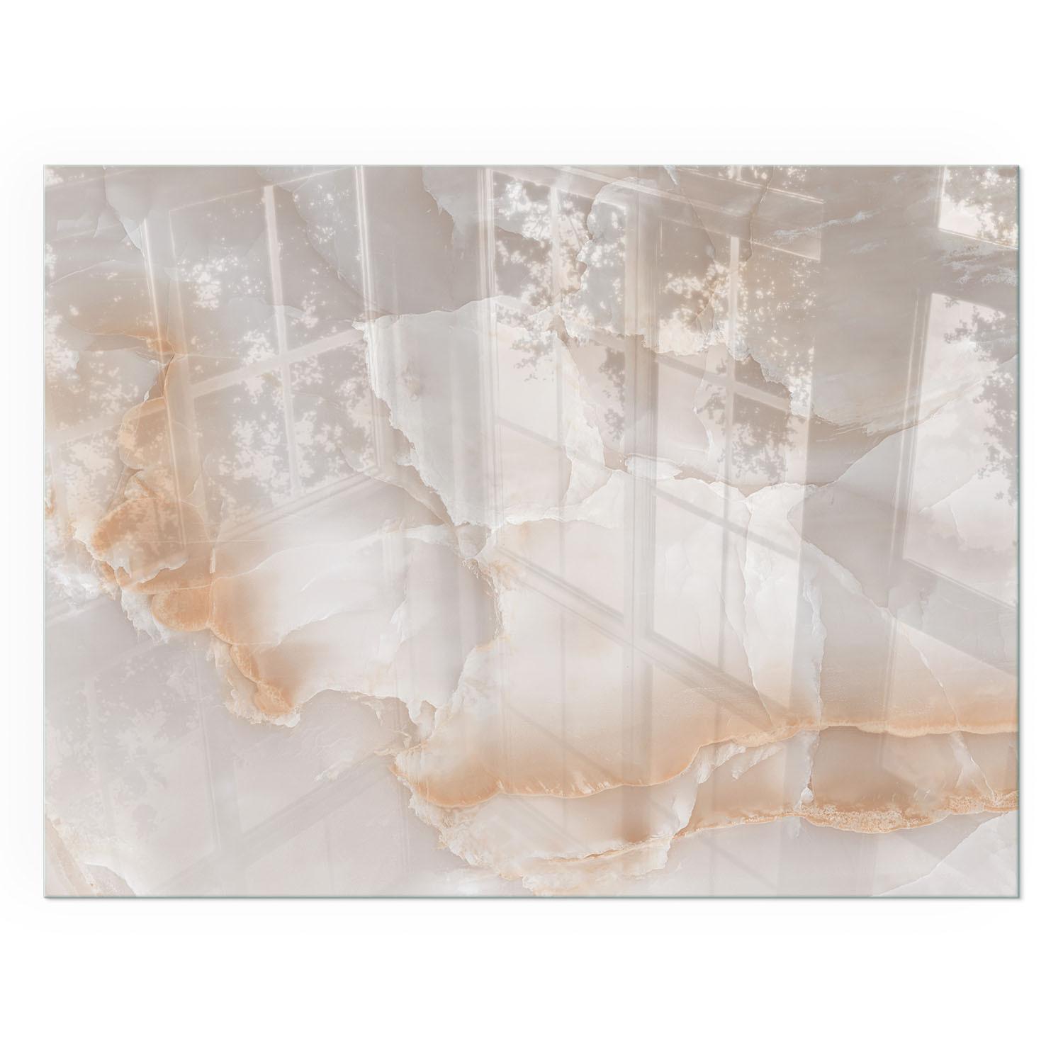 GLASPLATTE für Kamin 80x60 cm - Beige, Glas (80/60/0.4cm) - TULUP