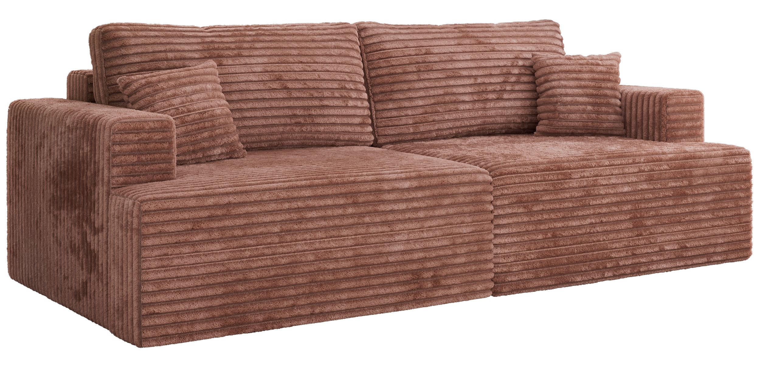 4-SITZER SOFA VIRELLA Rosa Cord - Schwarz/Rosa, Textil (240/88/115cm) - MKS