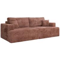 4-SITZER SOFA VIRELLA Rosa Cord - Schwarz/Rosa, Textil (240/88/115cm) - MKS