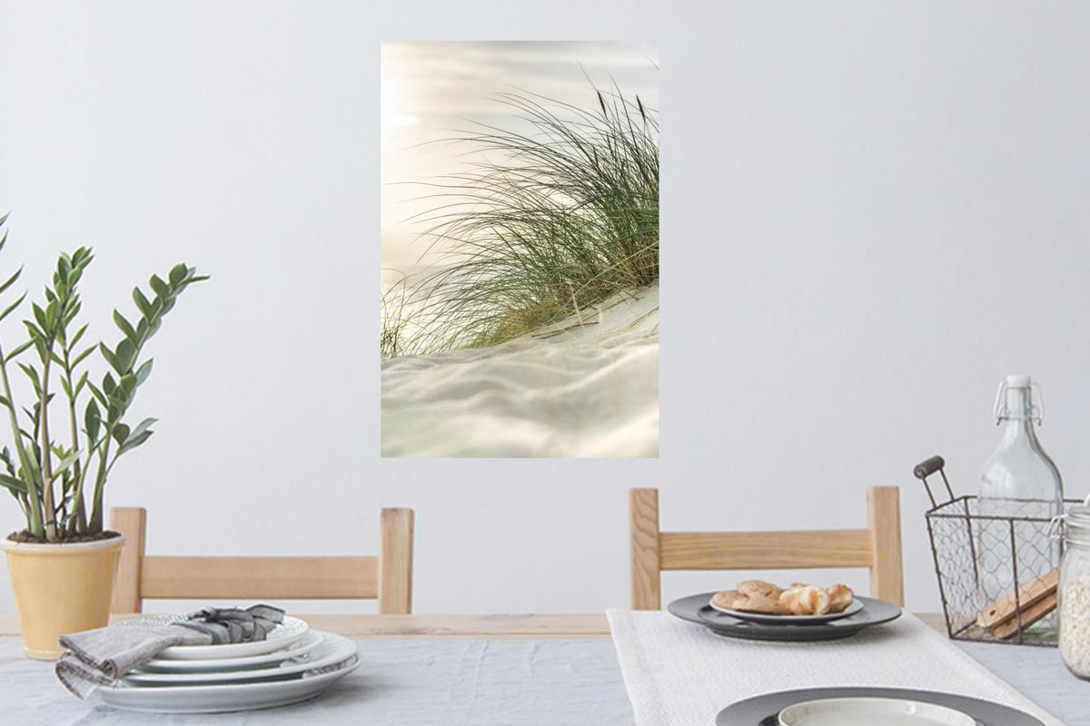 WANDTATTOO Dünen mit Strandhafer in der Sonne des Nationalparks Schleswig-Holsteinisches Wattenmeer Wandbild 40x60 cm - Creme, Kunststoff (40/60/0.1cm) - MuchoWow