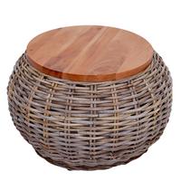 BEISTELLTISCH rund Braun - Braun, Holz (49/49/33cm) - MCW