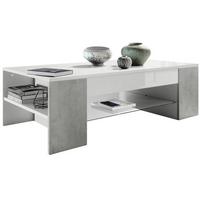 COUCHTISCH Clip Blenden in Beton Oxid Optik - Hellgrau, Holzwerkstoff (60/118/37cm) - Vladon