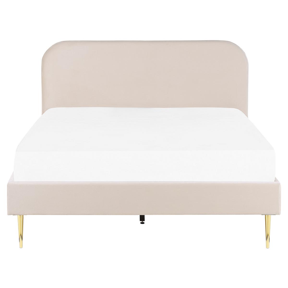 POLSTERBETT 160/200cm Helles Beige Flayat - Beige/Goldfarben, Textil (160/200cm) - Beliani