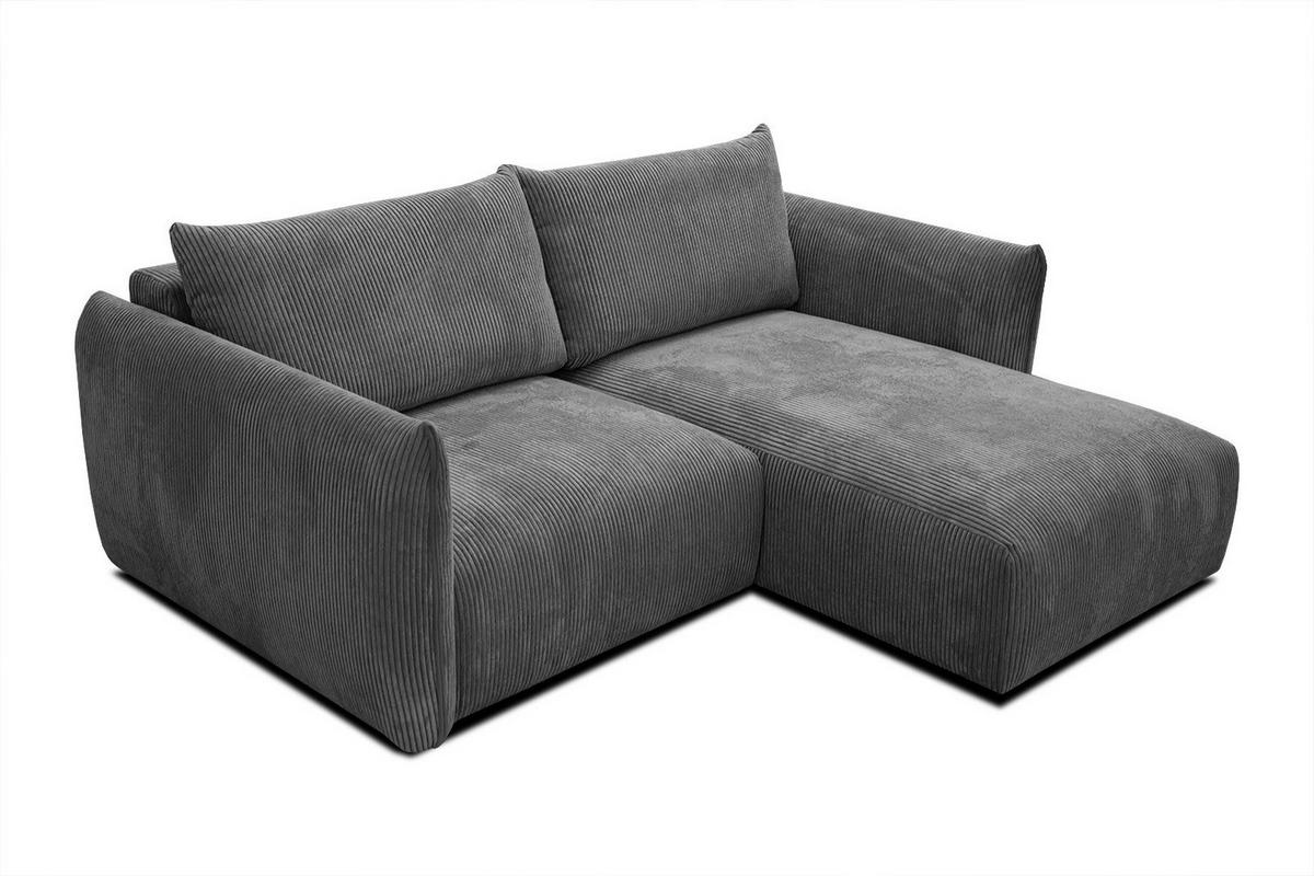 ECKSOFA TAUER 3-Sitzer, dunkelgrau - Dunkelgrau/Schwarz, Holzwerkstoff/Kunststoff (206/173cm) - Wozimo