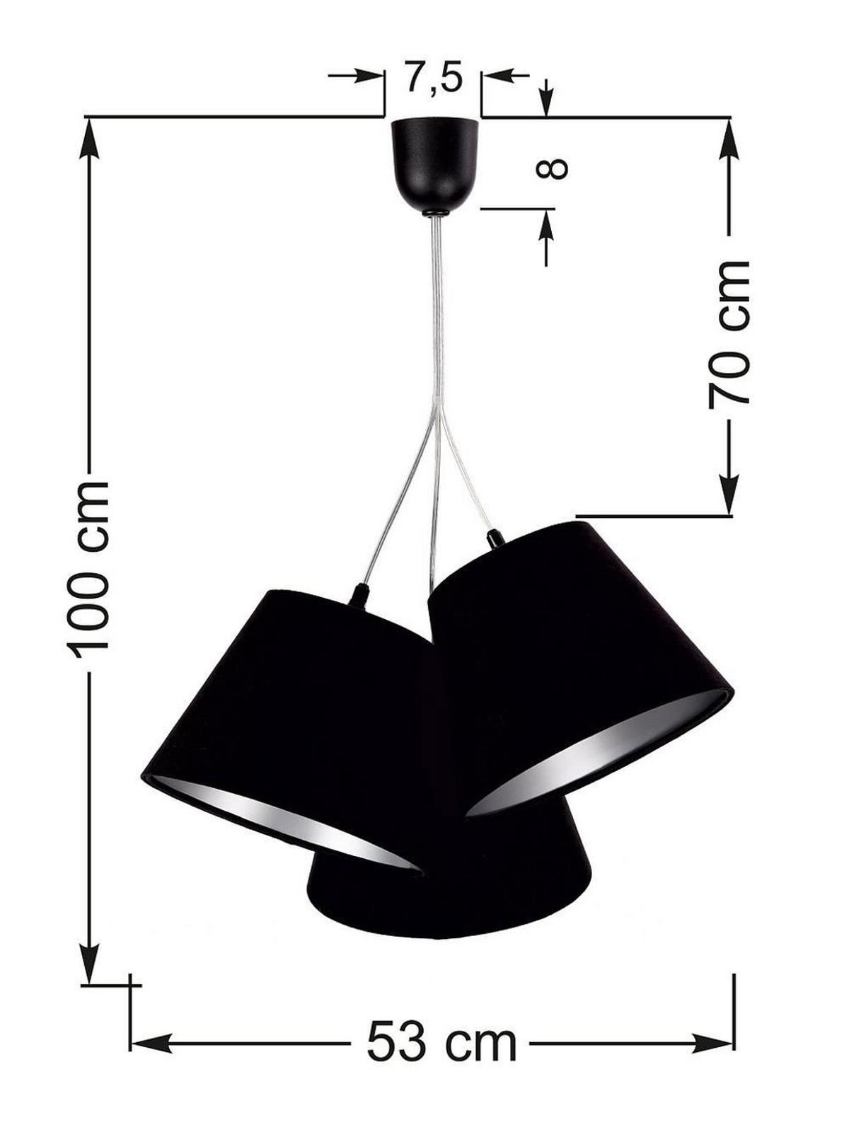 HÄNGELEUCHTE Schwarz 26/19 cm - Silberfarben, Kunststoff (26/0.8/19cm) - ONZENO