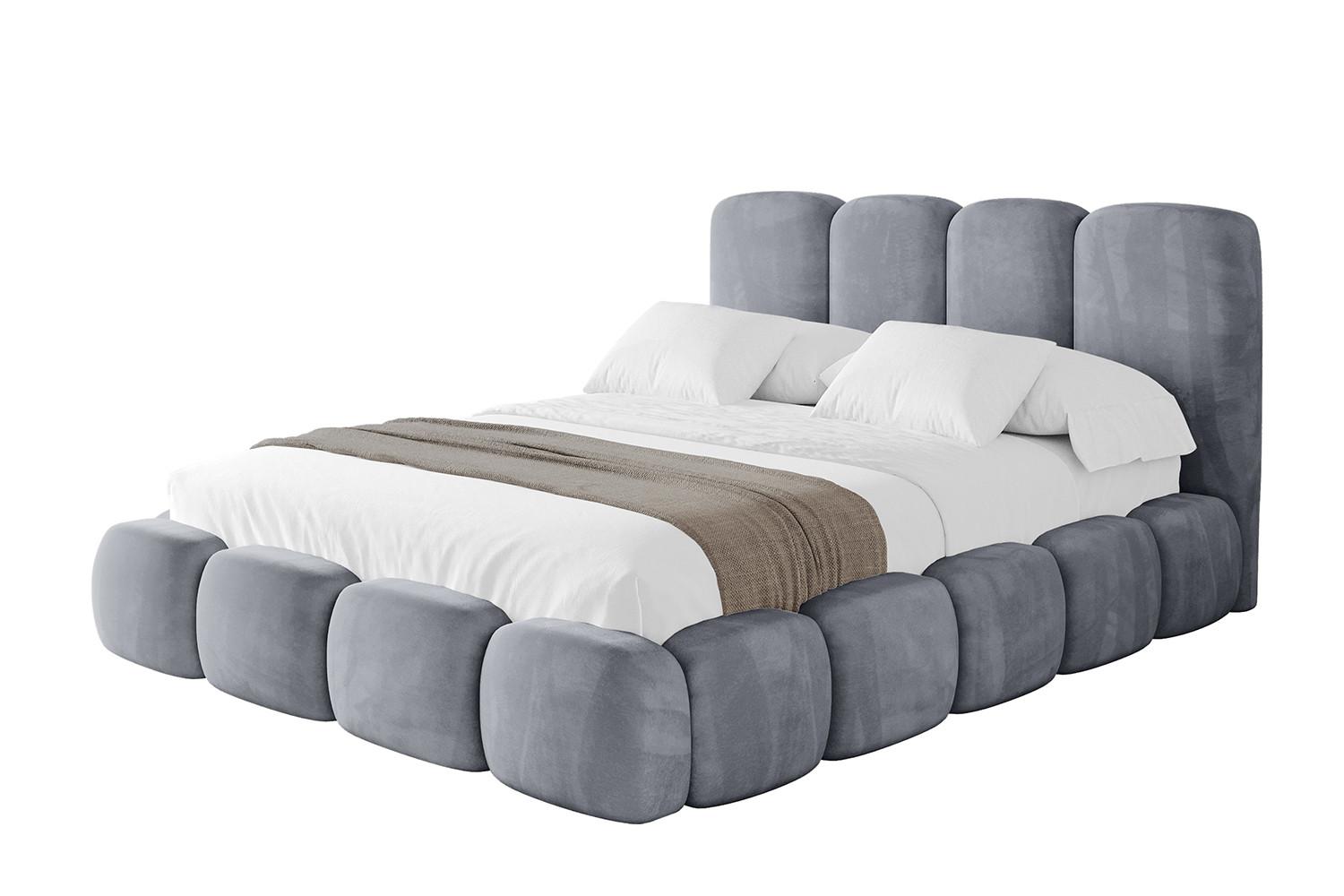 POLSTERBETT mit Bettkasten und Lattenrost, Boxbett ohne Matratze - KALA 120x200 Grau - Grau, Holzwerkstoff/Textil (120/200cm) - ALTDECOR