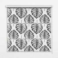 INNENROLLO - Fensterrollo - Rollo - 100x180 cm - Graue Blätter - Grau, Kunststoff (100/180/0.5cm) - TULUP