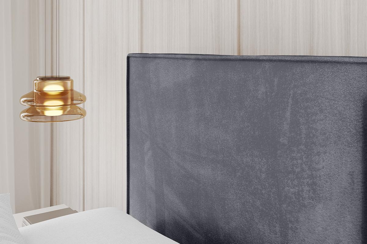 POLSTERBETT mit Bettkasten, Fußteil und Lattenrost, Boxbett ohne Matratze - EMMI-Z 160x200 Dunkelgrau - Dunkelgrau, Holzwerkstoff/Textil (160/200cm) - ALTDECOR