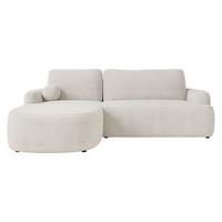 ECKSOFA Loridu, Seite: Links - Creme/Schwarz, Holz/Kunststoff (250/174cm) - MIRJAN24