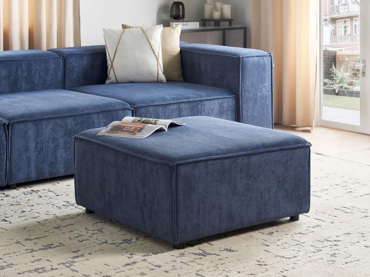 OTTOMANE Blau Ardal - Blau/Schwarz, Textil (86/45/86cm) - Beliani