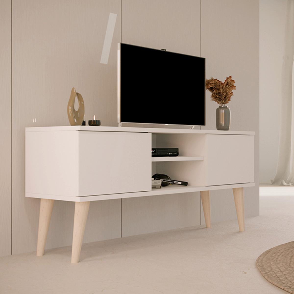 TV-MÖBEL Toronto Weiß - Weiß, Holzwerkstoff (120/35/55cm) - Petits-meubles