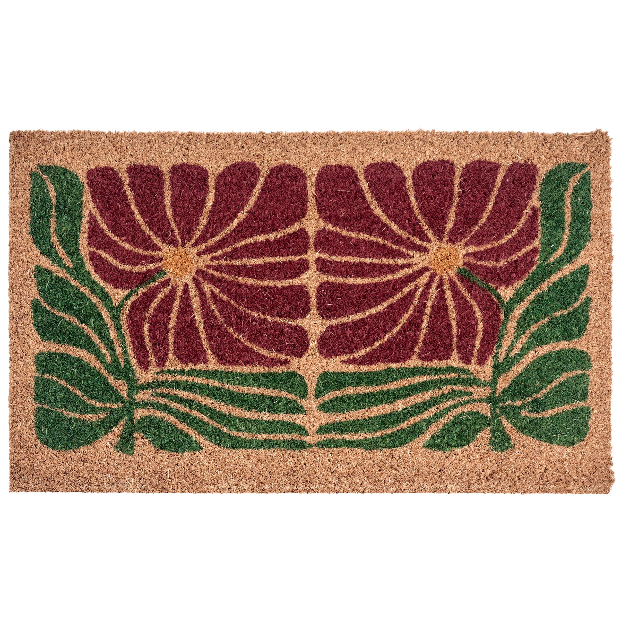 FUSSMATTE Bunt 45/75 cm Blume Kokosfasern Tanalian - Multicolor, Textil (45/75cm) - Beliani