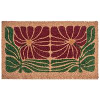 FUSSMATTE Bunt 45/75 cm Blume Kokosfasern Tanalian - Multicolor, Textil (45/75cm) - Beliani