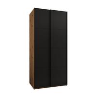 SCHWEBETÜRENSCHRANK 245,5/100/64 2-türig - Schwarz/Eiche Artisan, Holz/Metall (100/245/64cm) - Abiks Möbel