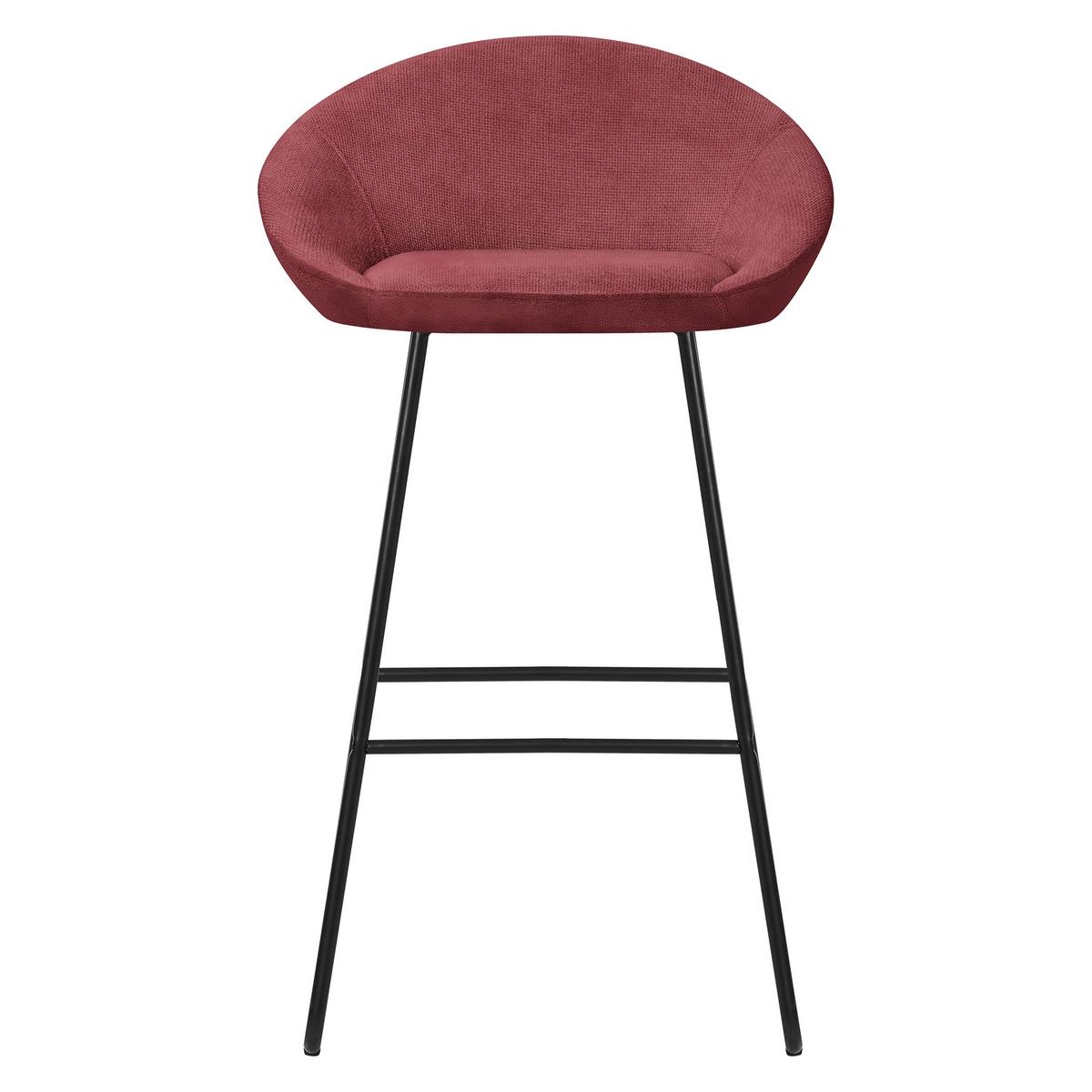 BARHOCKER 2er Set Rot mit Stoffbezug - Rot/Schwarz, Metall (56/94/50cm) - ML-DESIGN