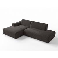ECKSOFA L Form Didim Duo Graphit 288/162/80 cm – stilvolle kleine Eckcouch Links - Graphitfarben/Schwarz, Kunststoff/Textil (288/162cm) - AX Living