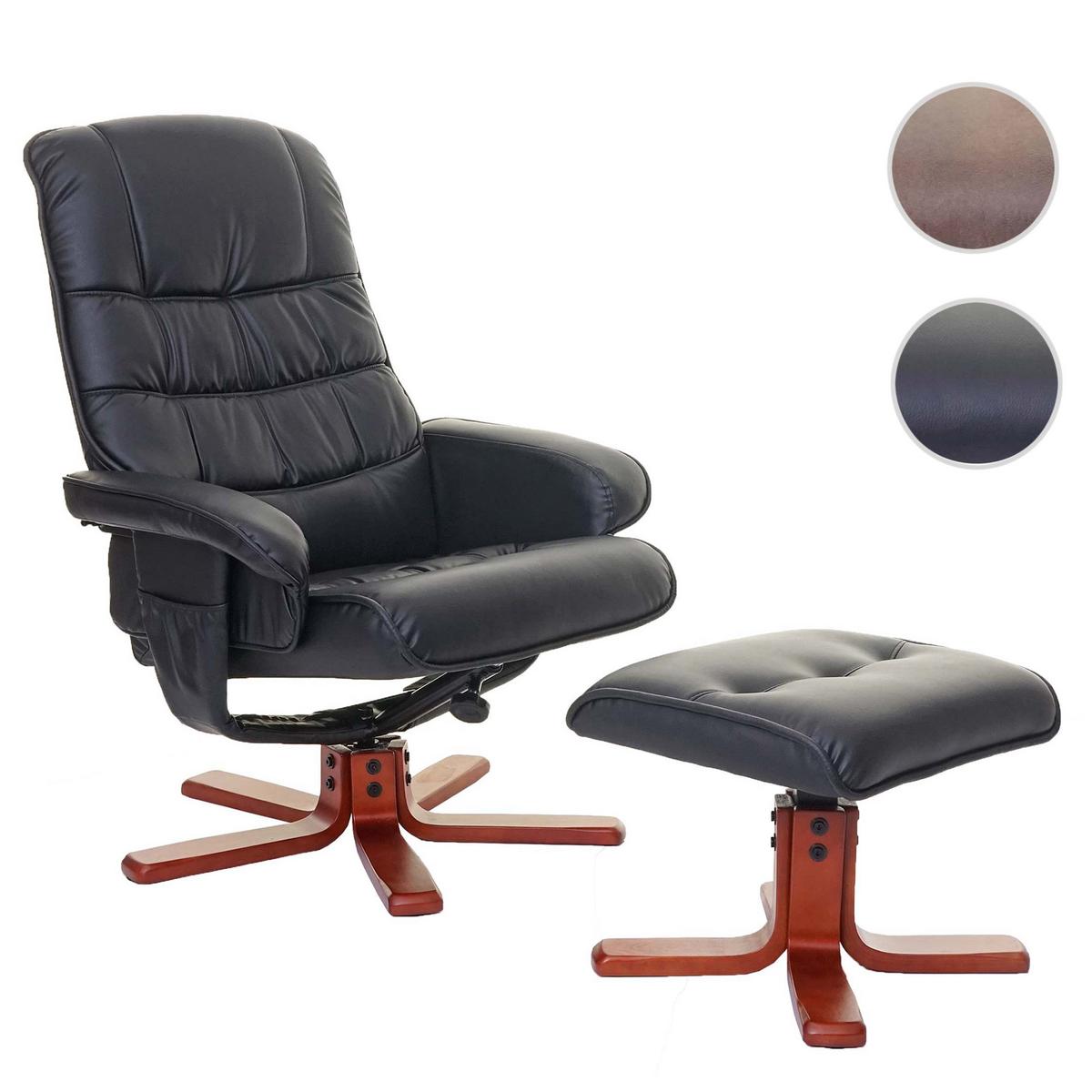 RELAXSESSEL MIT HOCKER Schwarz - Schwarz, Textil (80/103/110cm) - MCW