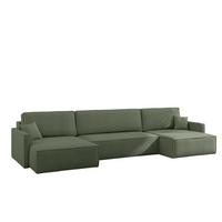 WOHNLANDSCHAFT Louis Scala - Grün, Holzwerkstoff/Textil (348/83/142cm) - Fun Möbel