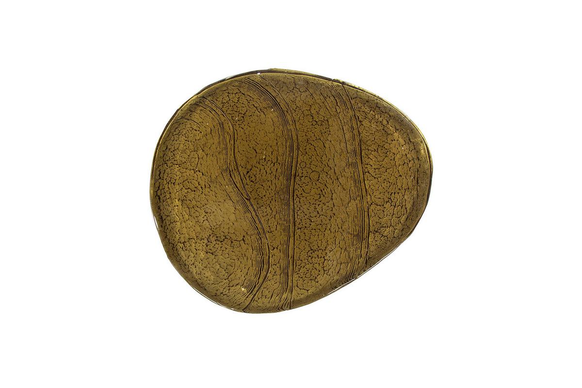 BEISTELLTISCH DARI Gold Glas - Goldfarben, Glas/Metall (42/53/50cm) - KAWOLA