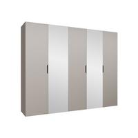 DREHTÜRENSCHRANK Malaga 250 mit Frontspiegel - Kaschmir, Holzwerkstoff (250/202/52cm) - MIRJAN24