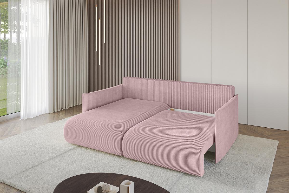 ECKSOFA Ottomane links ONESK-L 216x177x72 Rosa Cord - Rosa, Holzwerkstoff/Kunststoff (216/177cm) - ALTDECOR