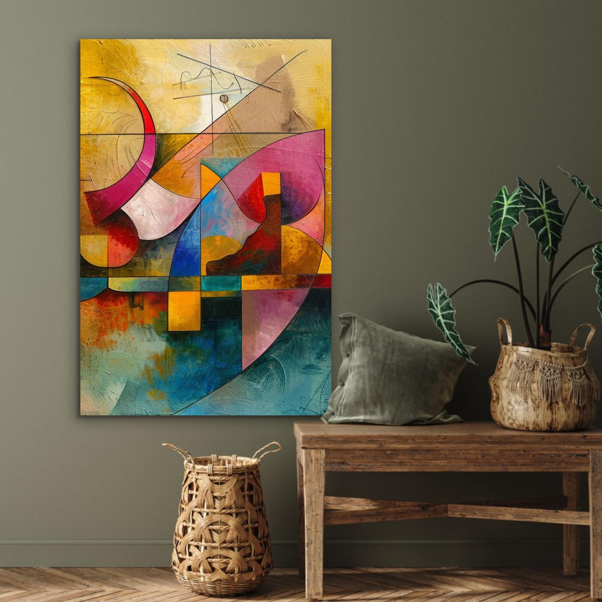 METALLBILD Kunst - Abstrakt - Modern 80x120 cm - Gelb, Metall (80/120cm) - MuchoWow