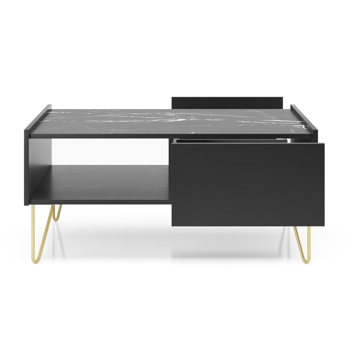 COUCHTISCH ARMONIA 97/45/65 cm Graphitfarben - Graphitfarben, Holzwerkstoff (65/97/45cm) - MASSENO