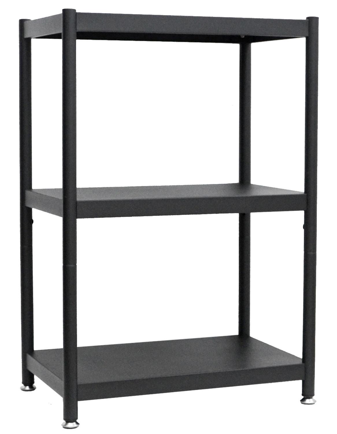 METALLREGAL 61x41x90 cm mit 3 Ebenen - Schwarz, Metall (41/90/61cm) - shelfr