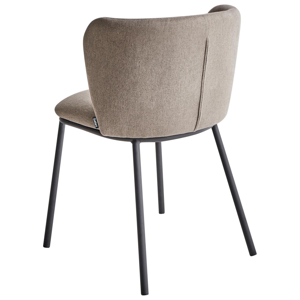 ESSZIMMERSTUHL Beige Mina - Taupe/Schwarz, Textil (45/75/52cm) - Beliani