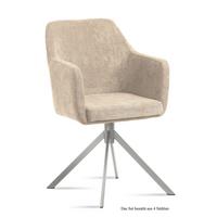 ARMLEHNSTUHL (4er-Set) Dorrie 57x87x60 Edelstahl/Natur - Edelstahlfarben/Naturfarben, Kunststoff (60/87/57cm) - 58aufmkessel