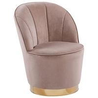 SESSEL Samtstoff Beige/Gold Alby - Beige, Textil/Metall (56/72/61cm) - Beliani