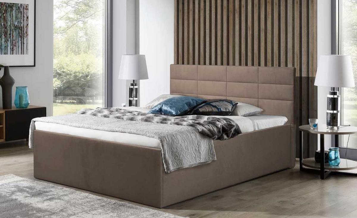 POLSTERBETT Athena Sahara 160 x 200 x 40 cm Stauraum ohne hydraulische Funktion Ohne Matratze und Lattenrost - Sahara, Holz (160/200cm) - Halmon Schlafkomfort Betten 