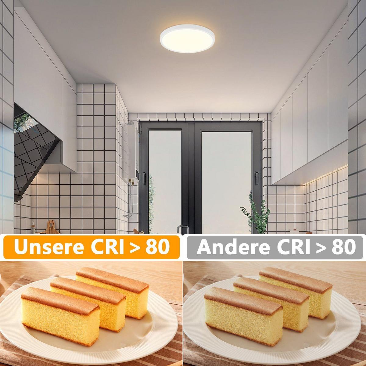 LED-DECKENLEUCHTE Berlin 22 cm - Weiß, Kunststoff (22/22/2.5cm) - Nettlife