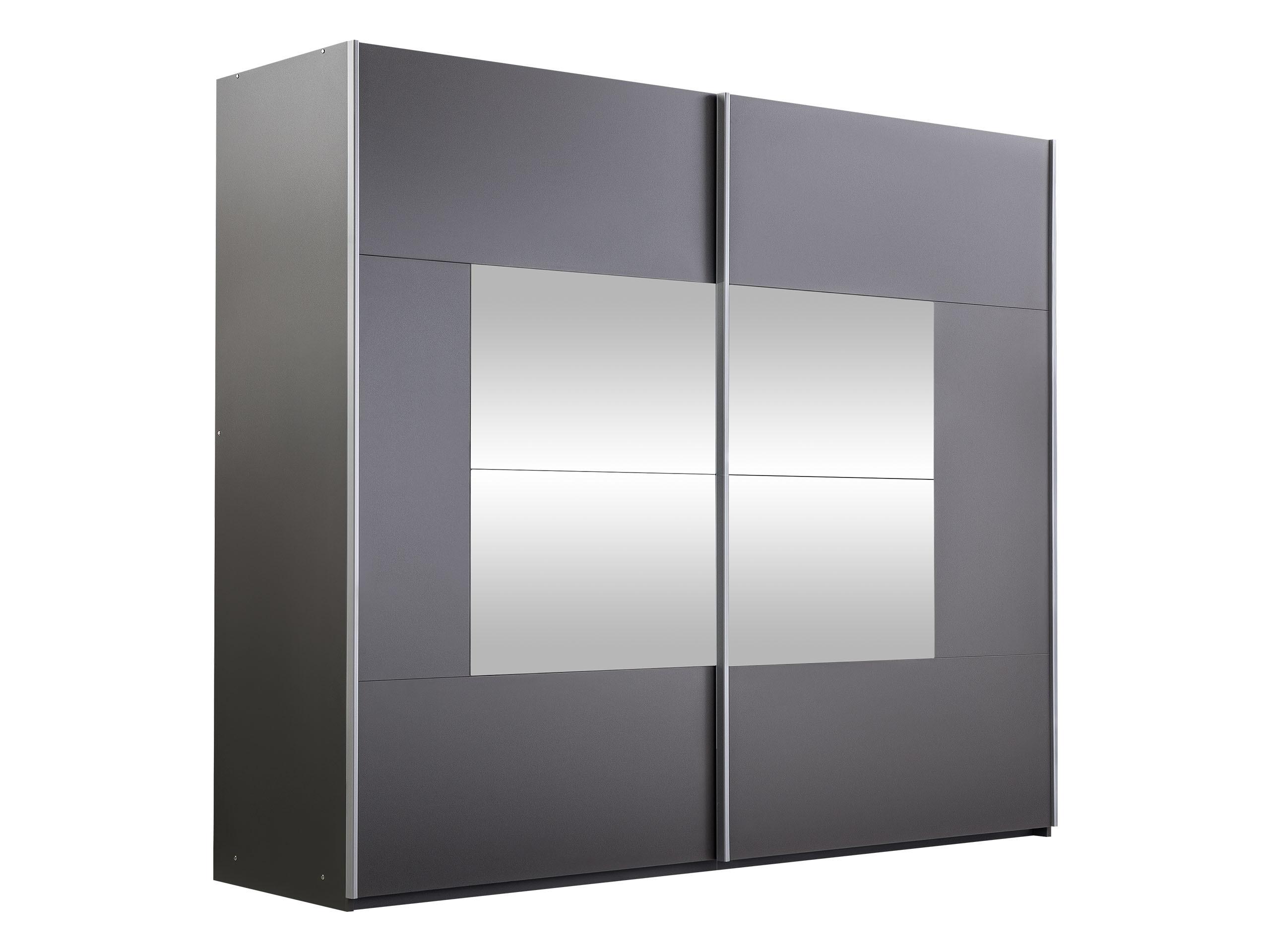 SCHIEBETÜRENSCHRANK Boston 250 - Silberfarben/Graphitfarben, Holzwerkstoff/Metall (250/215/65cm) - MIRJAN24