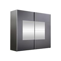 SCHIEBETÜRENSCHRANK Boston 250 - Silberfarben/Graphitfarben, Holzwerkstoff/Metall (250/215/65cm) - MIRJAN24
