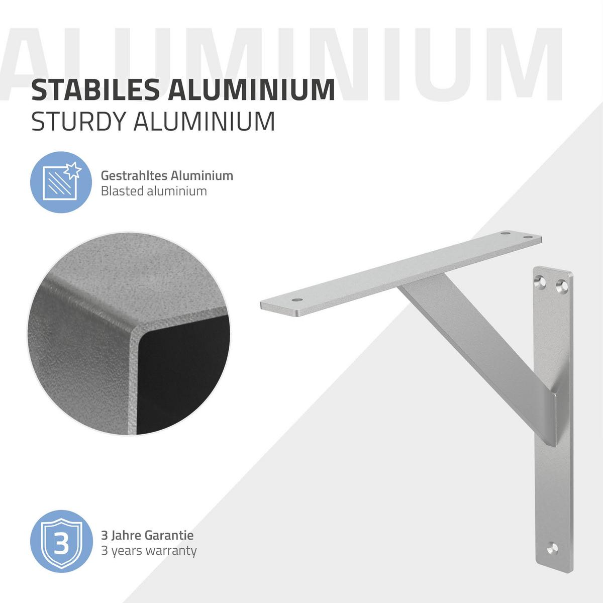 REGALHALTERUNGEN - Silberfarben, Metall (24/24/3cm) - ML-DESIGN