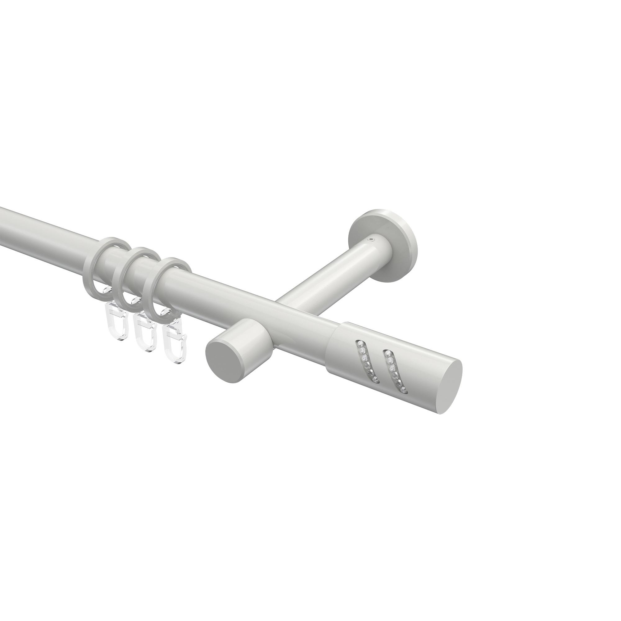 GARDINENSTANGE Prestige Zoena 320 cm (geteilt in 2 x 160 cm), 1-läufig, 20 mm Ø Weiß - Weiß, Metall (320cm) - INTERDECO