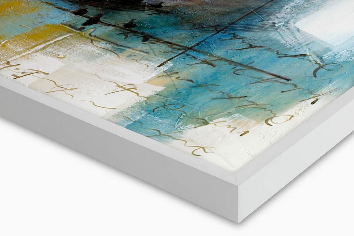 ÖLGEMÄLDE 120/60 cm - Petrol/Weiß, Holz/Textil (120/60cm) - KUNSTLOFT