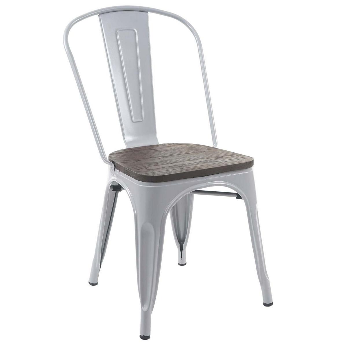 STUHL HOLZ-SITZFLÄCHE Grau 2er-Set - Grau, Holz (45/85/52cm) - MCW