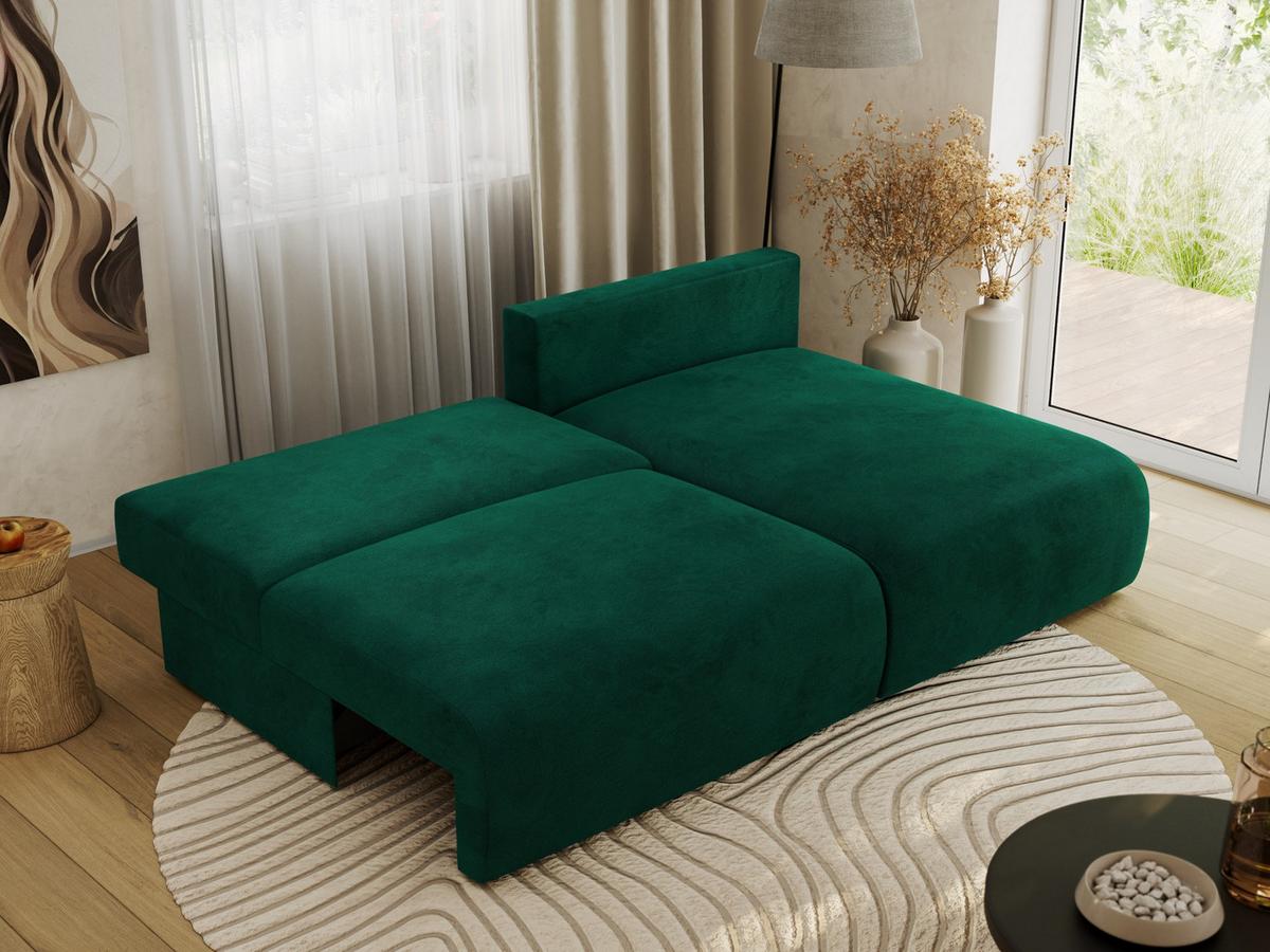 ECKSCHLAFSOFA VIVO L Dunkelgrün Velvet - rechts - Dunkelgrün/Schwarz, Kunststoff/Textil (150/223cm) - MKS